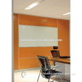 V80 single side modern room divider customized aluminum frame paintting tempered glass office full high partition
